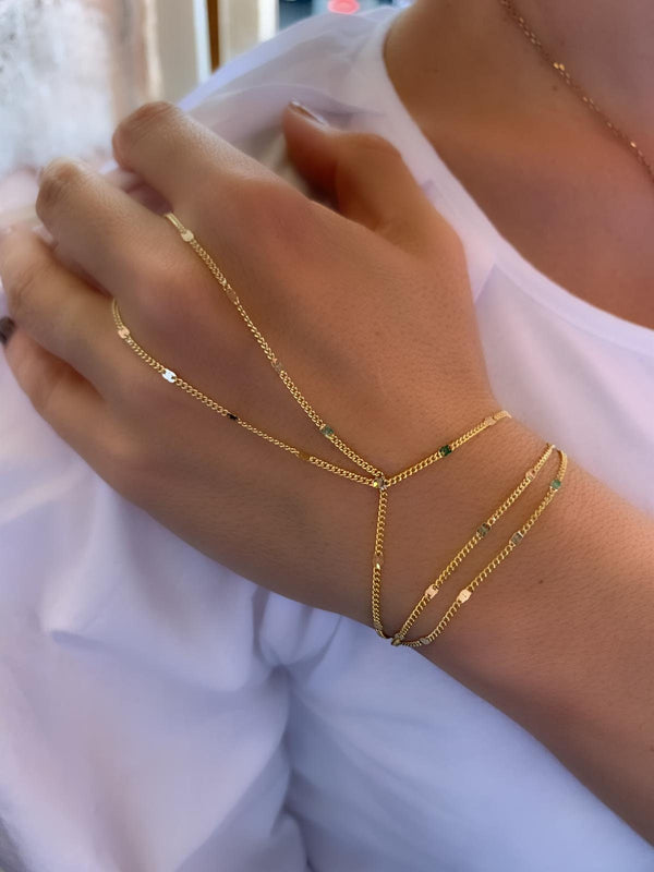 925K Sterling Silver Boho Hand Harness: Adjustable Wrist to Finger Jewelry
