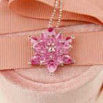Rose Quartz Lotus Necklace Gift for Mom Meaningful Gift for Her Pink Stone Necklace Anniversary Gift Girlfriend Birthday Jewelry