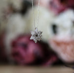 Pink Quartz Lotus Necklace: Solid Gold Lotus Flower Pendant, Nature Inspired Jewelry