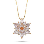 Zircon Lotus Necklace Gift for Mom Meaningful Gift for Her Birthstone Necklace Anniversary Gift Girlfriend Birthday Jewelry