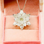 Zircon Lotus Necklace Gift for Mom Meaningful Gift for Her Birthstone Necklace Anniversary Gift Girlfriend Birthday Jewelry