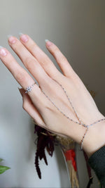 Minimalist Hand Chain Bracelet: Dainty Finger Bracelet for Women in 925K Sterling Silver or Solid Gold Options