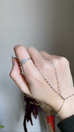 Minimalist Hand Chain Bracelet: Dainty Finger Bracelet for Women in 925K Sterling Silver or Solid Gold Options