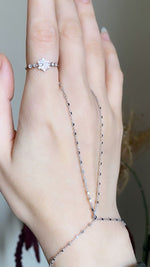 Minimalist Hand Chain Bracelet: Dainty Finger Bracelet for Women in 925K Sterling Silver or Solid Gold Options