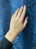 925K Silver Crescent Moon Hand Chain: Dainty Celestial Sahmeran Bracelet, Minimalist Harness Ring Valentines Day Gifts for Her