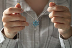 Aquamarine Lotus Jewelry Set:  Minimalist Lotus Flower Jewelry Set in Sterling Silver & Solid Gold Options