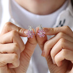 Pink Quartz Floral Jewelry Set: Hande Ercel Inspired Jewelry Set in 925K Silver & 14K Solid Gold,