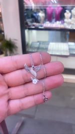 925K Silver Phoenix and Sakura Necklace: Rebirth Bird Pendant, Floral Phoenix Pendant