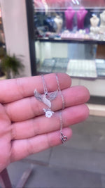 925K Sterling Silver Phoenix and Sakura Necklace: Mythical Creature Jewelry,