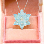 Pink Quartz Lotus Necklace: Solid Gold Lotus Flower Pendant, Nature Inspired Jewelry