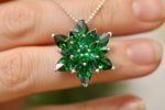 Emerald Lotus Necklace Gift for Mom Meaningful Gift for Her May Birthstone Necklace Anniversary Gift Girlfriend Birthday Jewelry