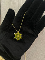 Peridot Lotus Necklace Gift for Mom Meaningful Gift for Her August Birthstone Necklace Birthday Gift Mother Day Jewelry