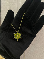Peridot Lotus Necklace Gift for Mom Meaningful Gift for Her August Birthstone Necklace Birthday Gift Mother Day Jewelry