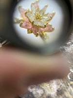 Pink Quartz Lotus Flower Ring, White Zircon Floral Ring, Lotus Engagement Ring, Gemstone Lotus Ring, Nature Inspired Dainty Mom Days Ring