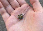 Lotus Flower Necklace with Custom Birthstones: Lotus Meditation Jewelry in Silver,
