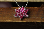 Garnet Lotus Necklace Gift for Mom Meaningful Gift for Her January Birthstone Necklace Birthday Gift Anniversary Jewelry, Lotus