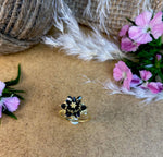 Black Onyx Lotus Ring – Bold Lotus Flower Statement Ring, Unique Engagement Alternative, Spiritual Birthstone Jewelry Gift for Her