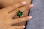 Emerald Lotus Necklace Gift for Mom Meaningful Gift for Her May Birthstone Necklace Anniversary Gift Girlfriend Birthday Jewelry
