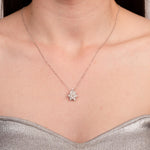 White Opal Lotus Jewelry Set: Lotus Necklace Earrings, Necklace & Ring Set with October Birthstone,