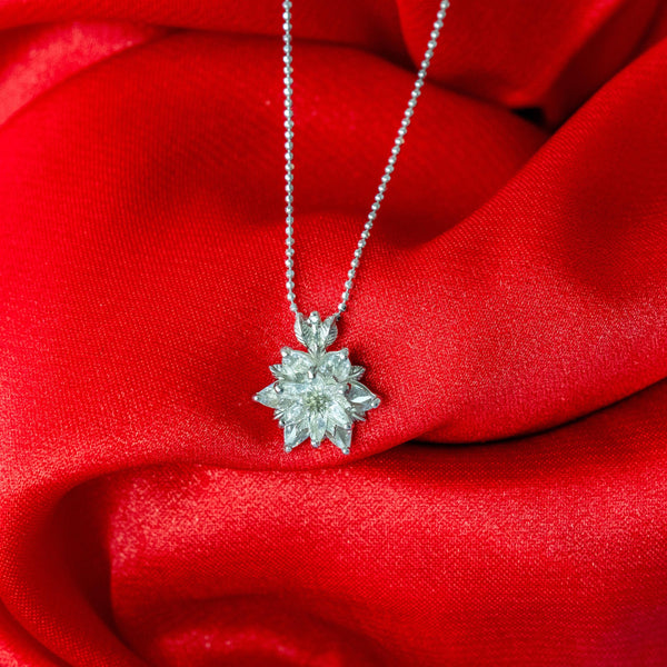 925K Sterling Silver Zircon Lotus Jewelry Set: Dainty Minimalist Floral Jewelry Set,