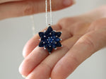 Sapphire Lotus Necklace Gift for Mom Meaningful Gift for Her September Birthstone Necklace Birthday Gift Anniversary Jewelry