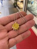 Citrine Lotus Necklace Gift for Mom Meaningful Gift for Her November Birthstone Necklace Birthday Gift Anniversary Jewelry