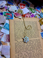 White Opal Lotus Necklace: Solid Gold Lotus Pendant, Dainty Opal Necklace, Spiritual Lotus Jewelry,