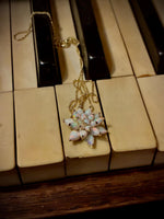 White Opal Lotus Necklace: Solid Gold Lotus Pendant, Dainty Opal Necklace, Spiritual Lotus Jewelry,