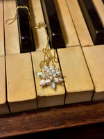 White Opal Lotus Necklace: Solid Gold Lotus Pendant, Dainty Opal Necklace, Spiritual Lotus Jewelry,