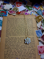 White Opal Lotus Necklace: Solid Gold Lotus Pendant, Dainty Opal Necklace, Spiritual Lotus Jewelry,