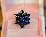 Sapphire Lotus Necklace Gift for Mom Meaningful Gift for Her September Birthstone Necklace Birthday Gift Anniversary Jewelry