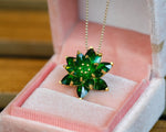 Emerald Lotus Necklace Gift for Mom Meaningful Gift for Her May Birthstone Necklace Anniversary Gift Girlfriend Birthday Jewelry