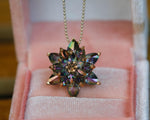 Mystic Topaz Lotus Necklace Gift for Mom Meaningful Gift for Her Birthstone Necklace Anniversary Gift Girlfriend Birthday Jewelry