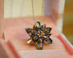 Mystic Topaz Lotus Necklace Gift for Mom Meaningful Gift for Her Birthstone Necklace Anniversary Gift Girlfriend Birthday Jewelry