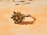 Peridot Lotus Ring, August Birthstone Ring, Green Gemstone Flower Ring, Dainty Floral Ring, Gift for Mom Jewelry, Promise Ring
