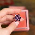 Amethyst Lotus Necklace, Gift for Mom, February Birthstone Necklace, Mother’s Day Gift, Purple Gemstone Jewelry, Gold Silver Pendant