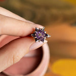 Amethyst Lotus Ring, February Birthstone Ring, Purple Gemstone Flower Ring, Spiritual Dainty Ring, Gift for Mom Jewelry, Promise Rings