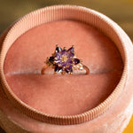 Amethyst Lotus Ring, Gift For Mom, February Birthstone Floral Promise Jewelry, Solid Gold or Sterling Silver Spiritual Romantic Ring