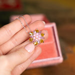Gift for Mom Lotus Necklace, Layered Lotus Pendant, Birthstone Necklace, Meaningful Jewelry for Mother, Flower Necklace Gift