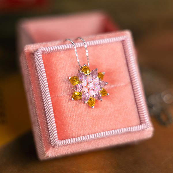 Gift for Mom Lotus Necklace, Layered Lotus Pendant, Birthstone Necklace, Meaningful Jewelry for Mother, Flower Necklace Gift