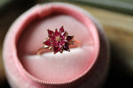 Ruby Lotus Ring, Gift for Mom Wife Girlfriend, July Birthstone Promise Ring, Meaningful Red Gemstone Engagement Ring