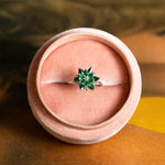 Emerald Lotus Ring, May Birthstone Ring, Green Gemstone Flower Ring, Dainty Floral Ring, Gift for Mom Jewelry, Promise Ring