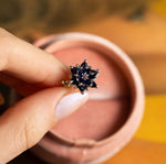 Sapphire Lotus Ring, Blue Gemstone Flower Ring, September Birthstone Ring, Dainty Floral Ring, Gift for Mom Jewelry, Promise Ring