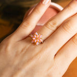Gift for Mom Pink Opal Lotus Ring, Lotus Flower Ring, Meaningful Jewelry for Mother, Birthday Gift, Emotional Gift for Her