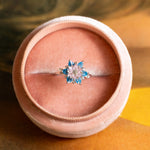 Gift for Mom Lotus Ring, Aquamarine & Pink Quartz Ring, Birthstone Lotus Flower Ring, Meaningful Jewelry for Mother, Birthday Gift