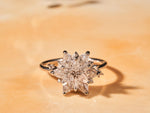 Dainty Lotus Ring, White Zircon Minimalist Ring, Floral Gold Silver Ring, Everyday Jewelry for Women, Elegant Simple Ring