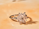 Dainty Lotus Ring, White Zircon Minimalist Ring, Floral Gold Silver Ring, Everyday Jewelry for Women, Elegant Simple Ring