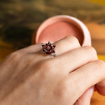 Ruby Lotus Ring Gift for Her, Meaningful Red Gemstone Ring, Promise Ring for Girlfriend Wife, Spiritual Lotus Jewelry, Unique Floral Ring