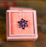 Solid Gold Amethyst Lotus Necklace, 14K 18K 22K Gold, February Birthstone Necklace, Gift for Her, Luxury Lotus Pendant, Anniversary Gift