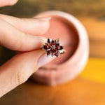 Ruby Lotus Ring Gift for Her, Meaningful Red Gemstone Ring, Promise Ring for Girlfriend Wife, Spiritual Lotus Jewelry, Unique Floral Ring